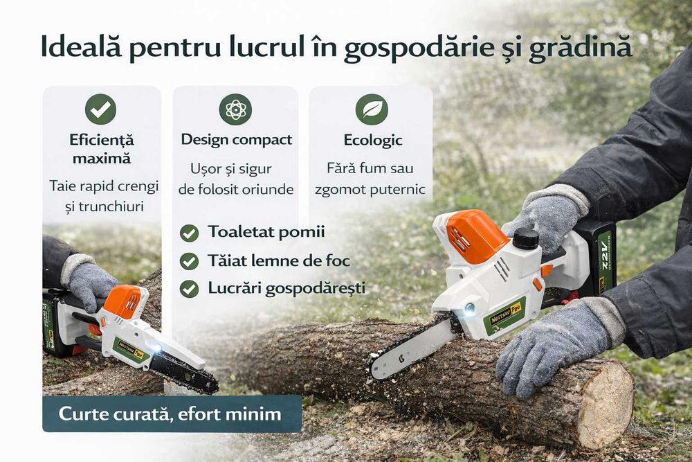 Mini Drujba 42V cu 2 Acumulatori, 2 Lanturi, LED