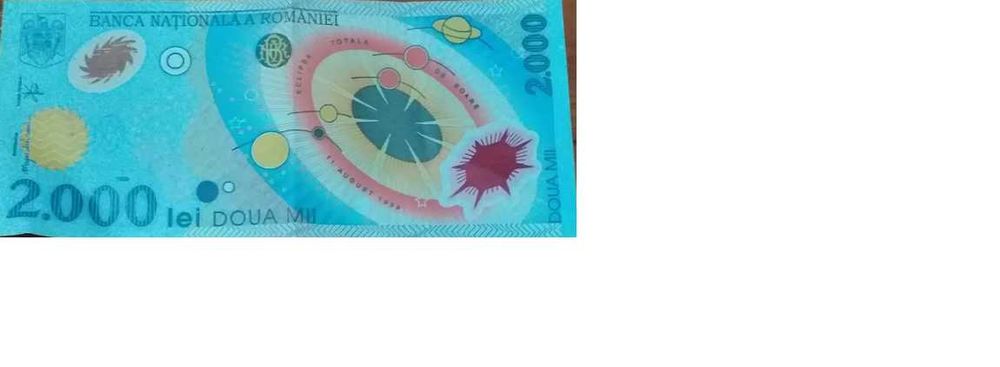 bancnota de 2000 de lei cu eclipsa