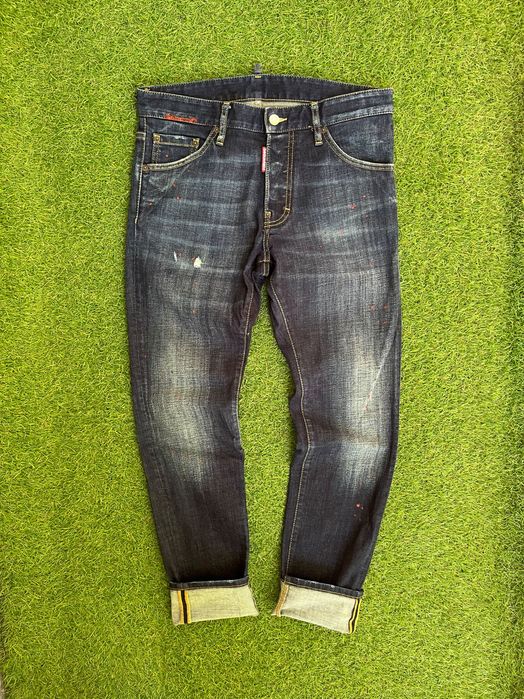 Мъжки дънки : Dsquared2 Dark Night Red Spots Wash Cool Guy Jeans Blue 46