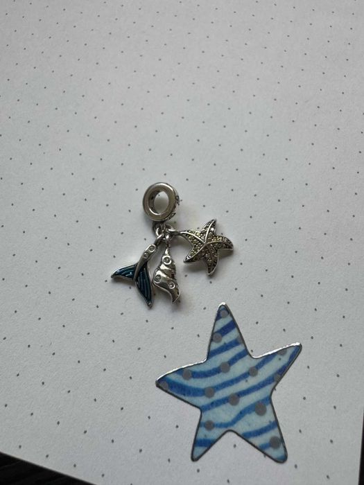 Сребърни Висулки - морска звезда, раковина и опашка на русалка