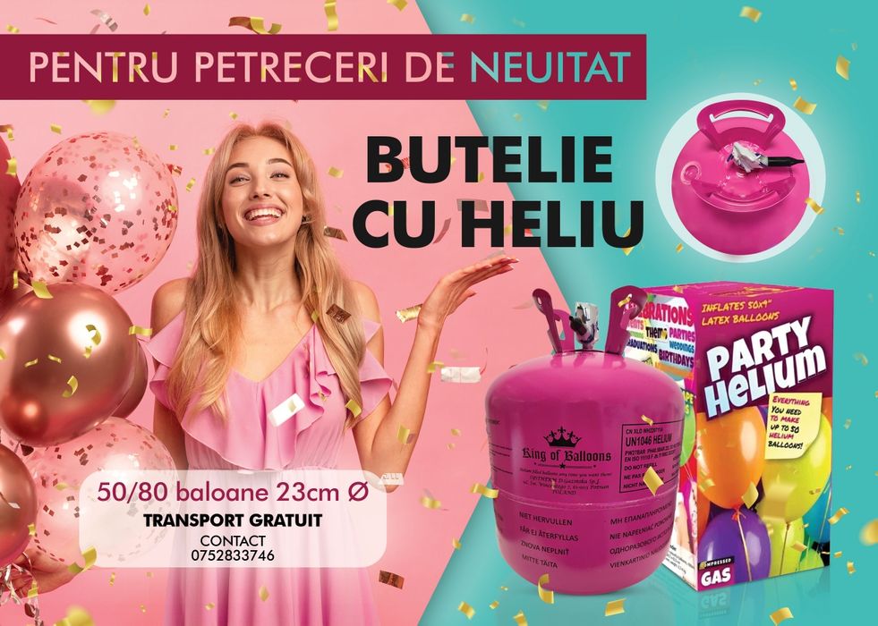100 baloane Butelie Heliu. Transport Gratuit!