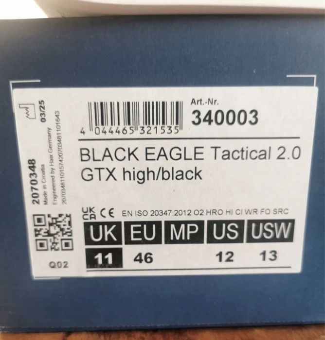 кубинки Haix 46 GTX Black Eagle 2.0