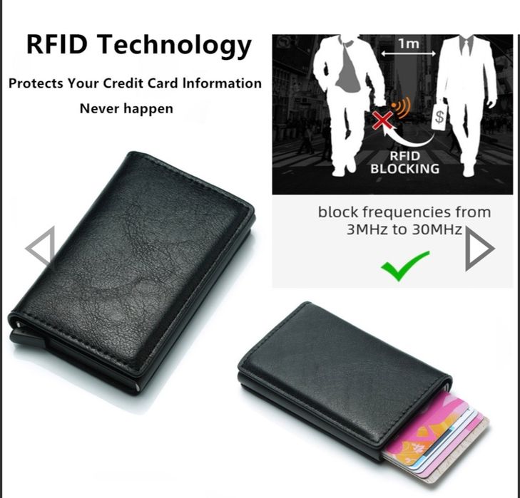 Кожен картодържател с Rfid защита