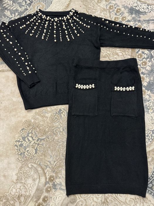 Вязаная теплая двойка