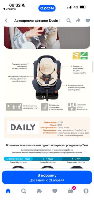 Автокресло Ducle