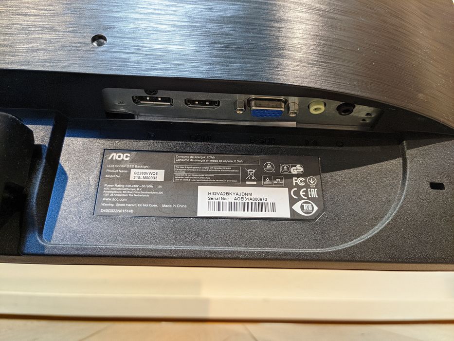 Monitor 21.5" Full HD 75Hz AOC