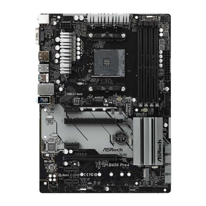 Procesor Ryzen 5 2600+ Placa Baza ASRock B450 PRO4+ 32gb DDR4 3000MHz