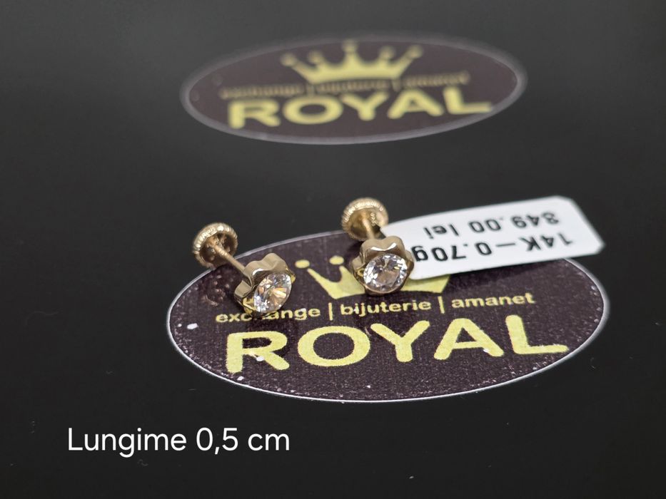 Bijuteria Royal: Cercei aur 14k/0.70 gr