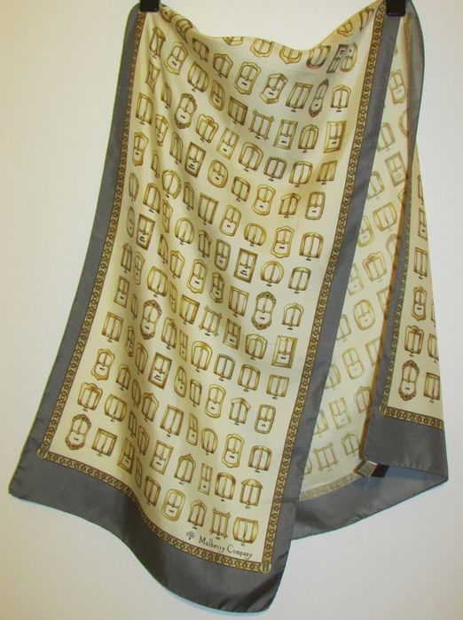 Esarfa vintage Mulberry Company  din matase naturala