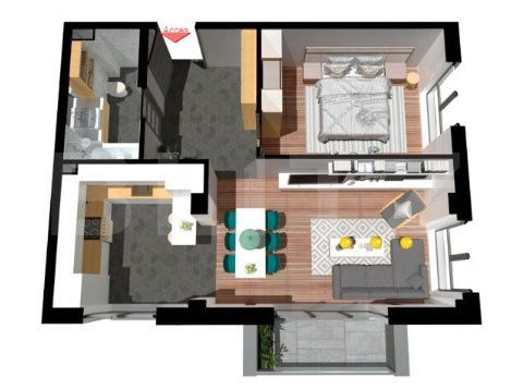 Apartament 2 camere, 57 mp, zona exclusivista Floresti
