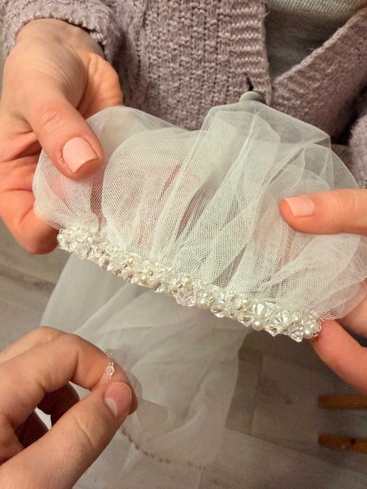 Voal mediu cu 2 straturi si cristale