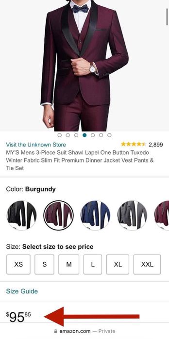 MY'S, мужской комплект костюм смокинг из 3-х частей из США. Раз 48