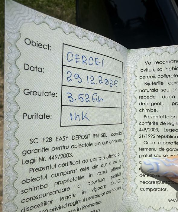 Cercei de aur 14 k (pret negociabil)