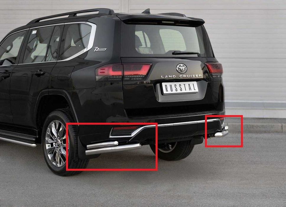Защита заднего бампера на Toyota Land Cruiser 300