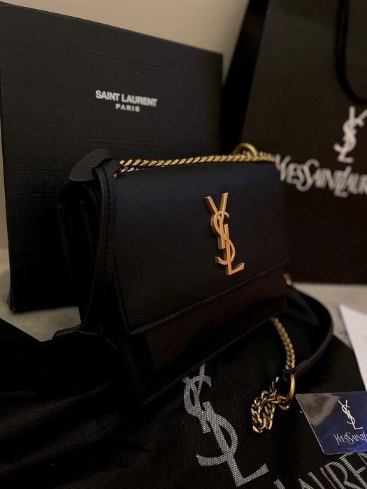 Geantă/Poșetă Yves Saint Laurent YSL Sunset black 25x17x8