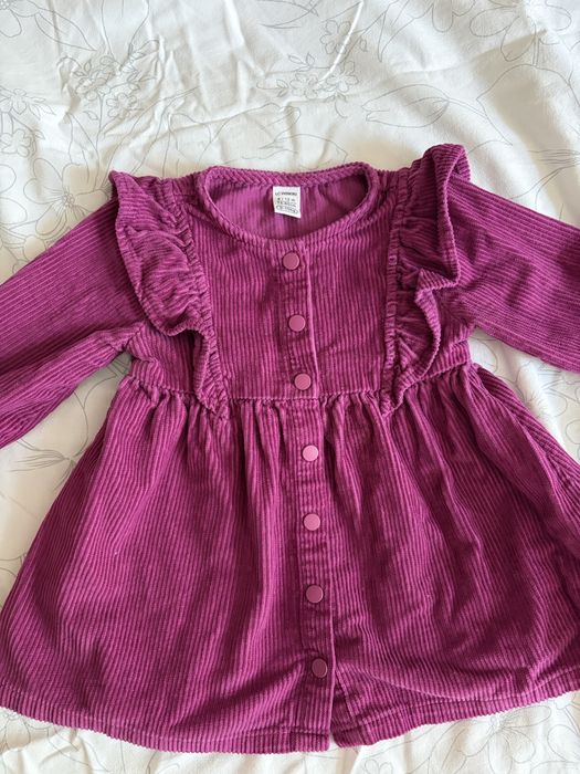 Нарядное платье для девочки (плотный хлопок) 9-12 мес