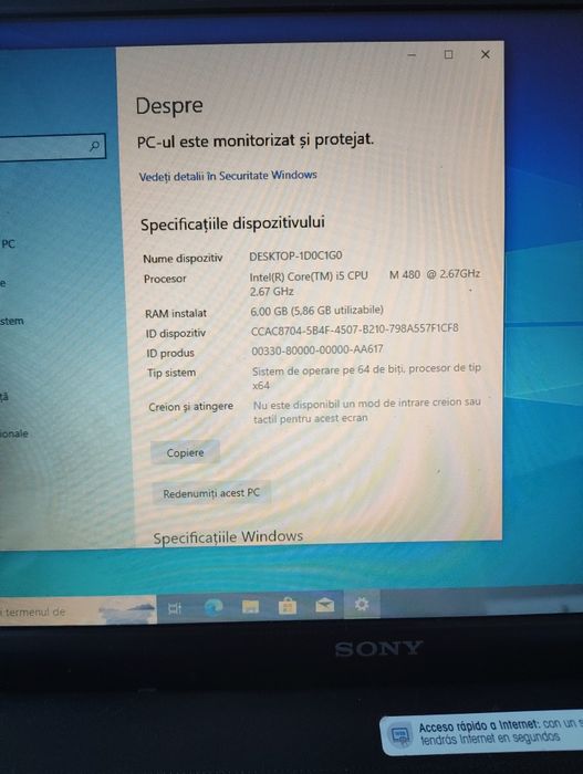 Laptop Sony Vaio pentru piese