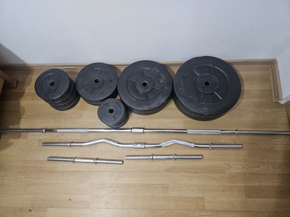 Set gantere+halteră+bara Z