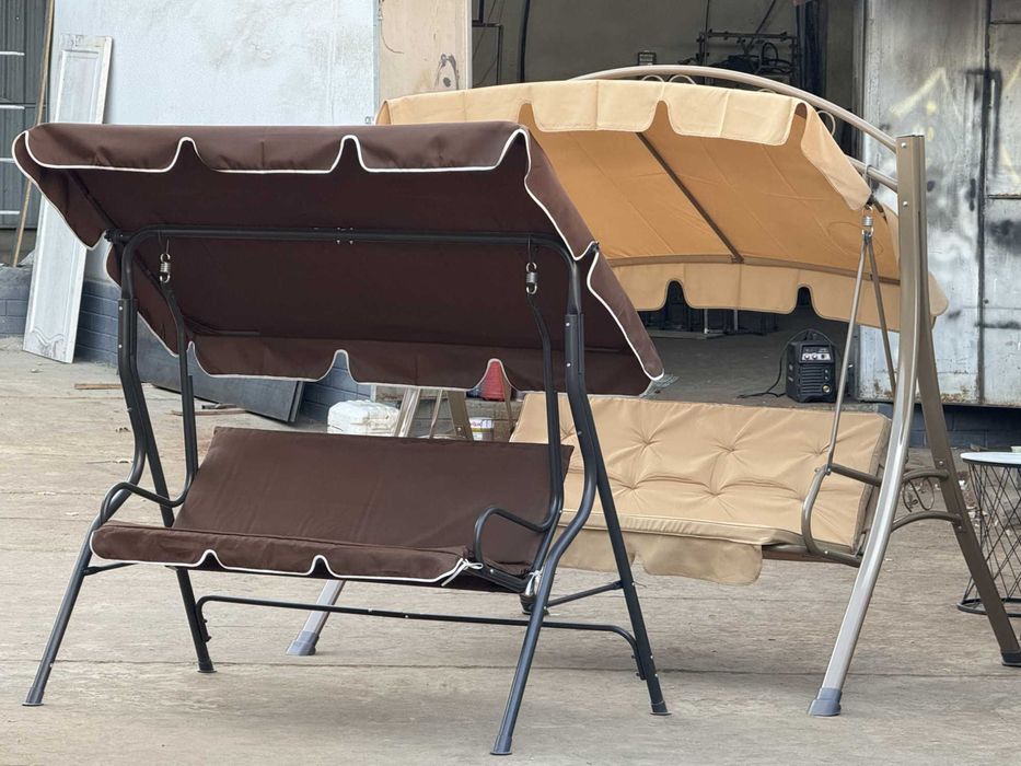 3-местный садовый качели с зонтиком, современный и удобный для террасы