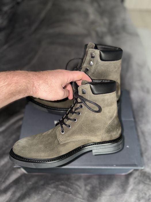 Tommy Hilfiger outdoor suede ghete piele intoarsa verde military 40