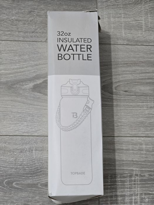 Sticlă termos  1L din oțel inoxidabil cu pai și mâner