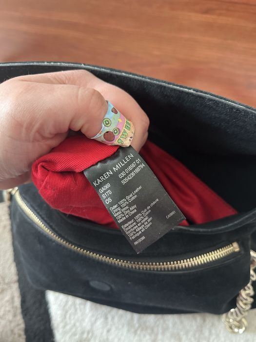 Karen Millen велурена дамска чанта