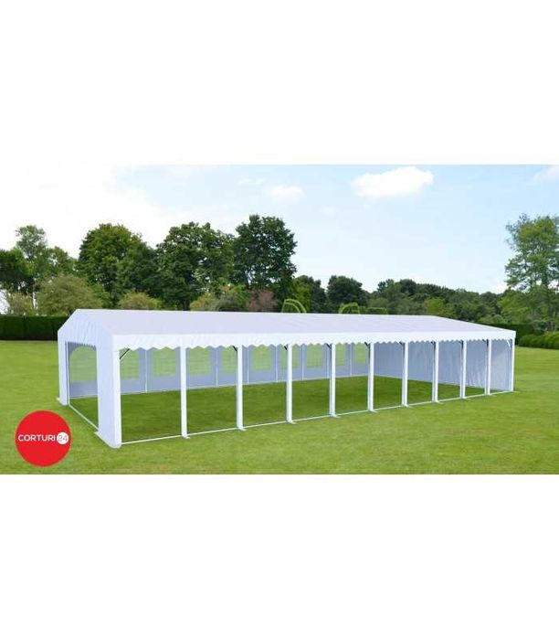 10X20m Cort Evenimente PROFESSIONAL XXL, PVC alb