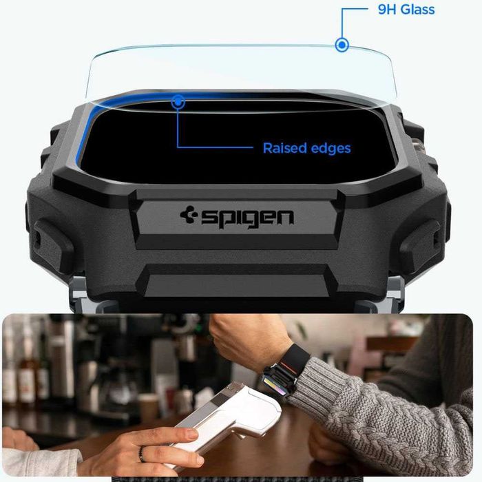Spigen Кейс с каишка Spigen Lite Fit Pro + Screen Protector (ACS11415) за Apple Watch Ultra 2 49mm,Apple Watch Ultra 3 49mm
