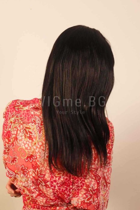 Дълга черна перука от ЕСТЕСТВЕН косъм Нади