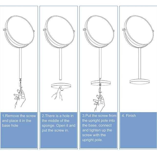 Настоилно козметично увеличително двулицево огледало 5 кратно