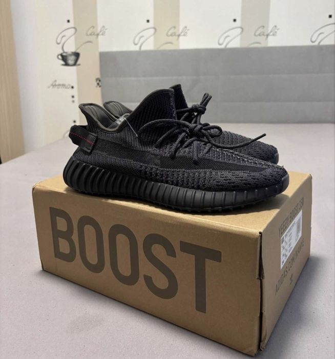 Yeezy 350 V2 Black ( negru , adidas , boost )