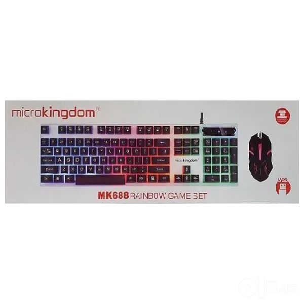 Игровая проводная клавиатура и мышь Microkingdom MK68 RGB с подсветкой