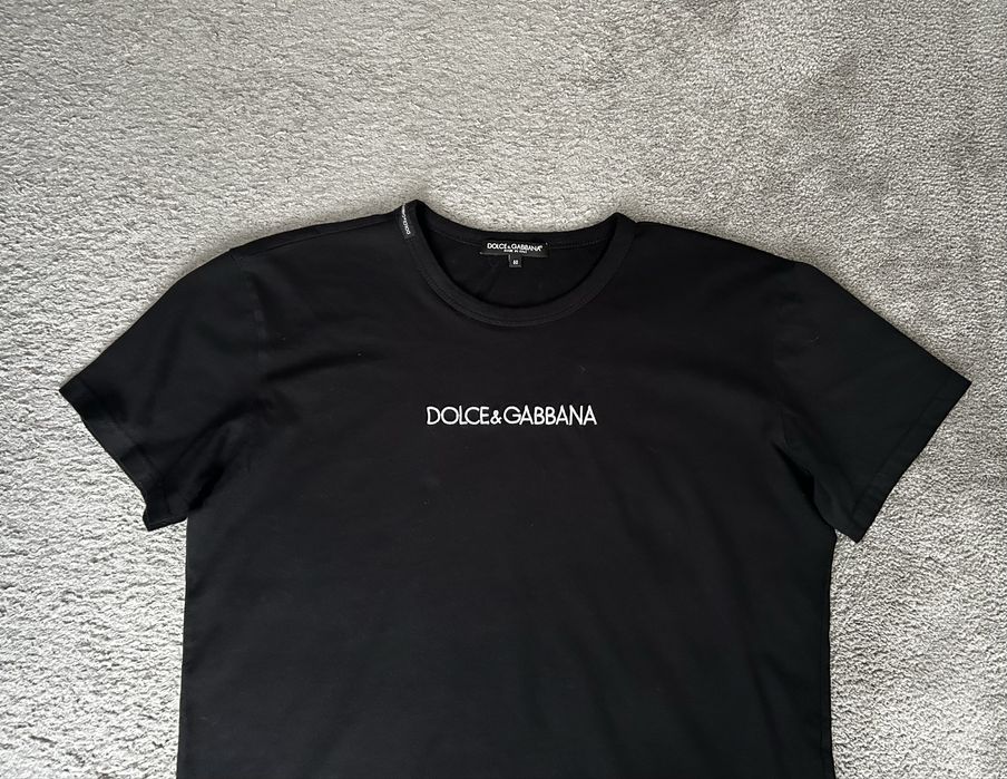 Dolce & Gabbana Black Logo Printed Cotton Short Sleeve T-Shirt L