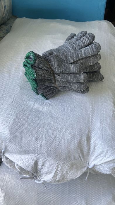 Перчатки хб двойные зимние