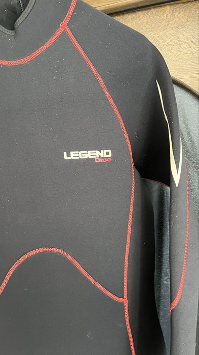 Costum de neopren lung pentru bărbați LEGEND PL-6511-1 5mm negru-roșu XL