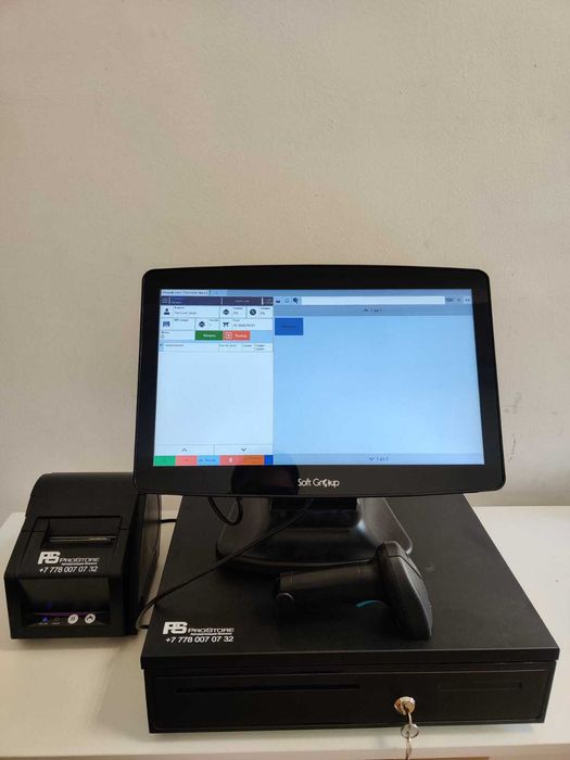 Pos моноблок со встроенным принтером для магазина ,фастфуд ,кофейня