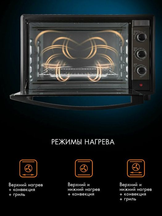 Мини печь электрическая ENDEVER Danko-4046, 2000 Вт, духовка электриче
