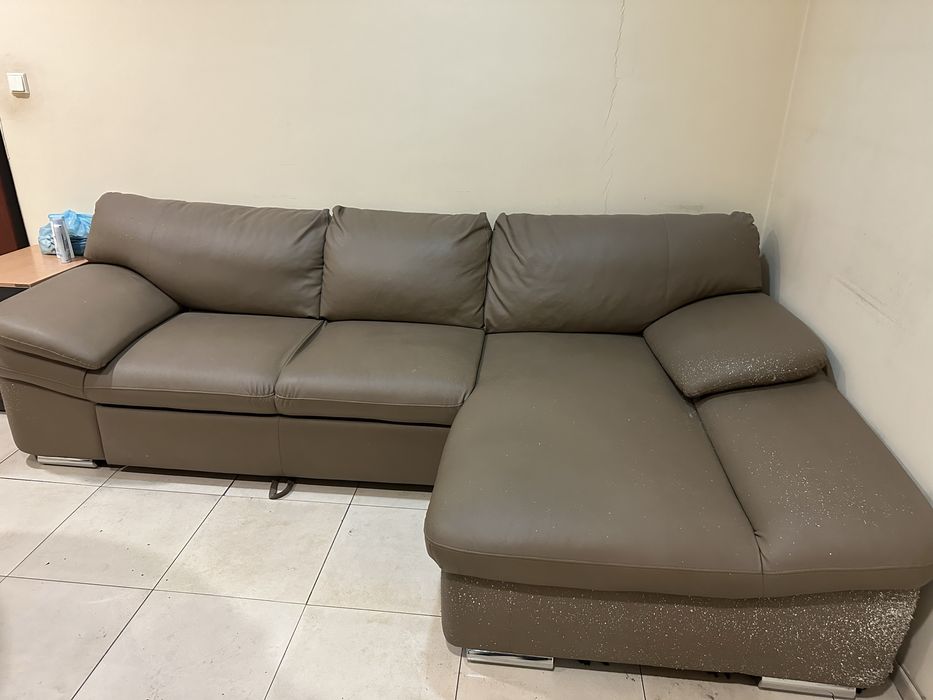 Диван изкуствена кожа- цвят капучино