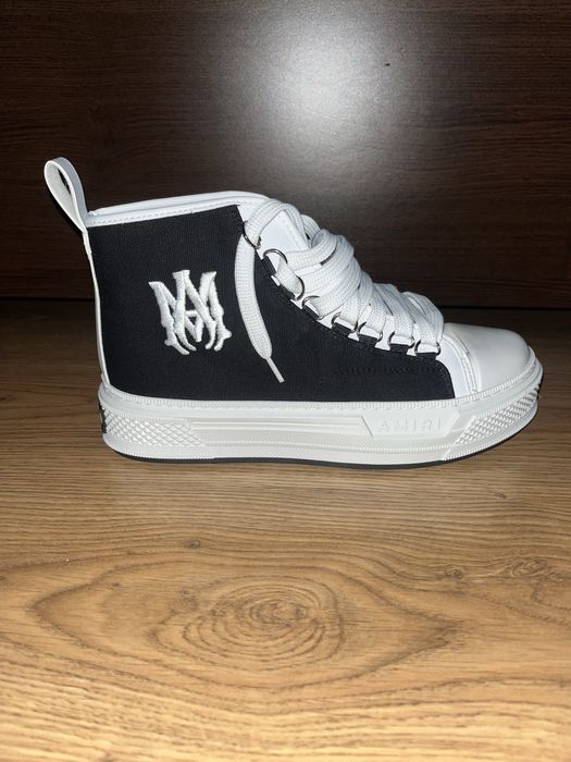 adidasi amiri high negru cu alb