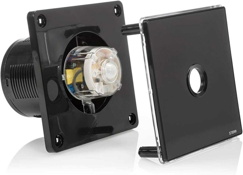 STERR 100mm Баня вентилатор LED + PIR Черен
