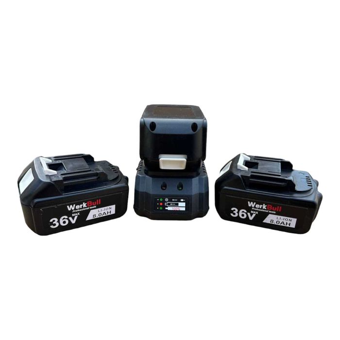 3в1 WerkBull Перфоратор, Винтоверт и Ъглошлайф + 3 батерии 36V 8Ah