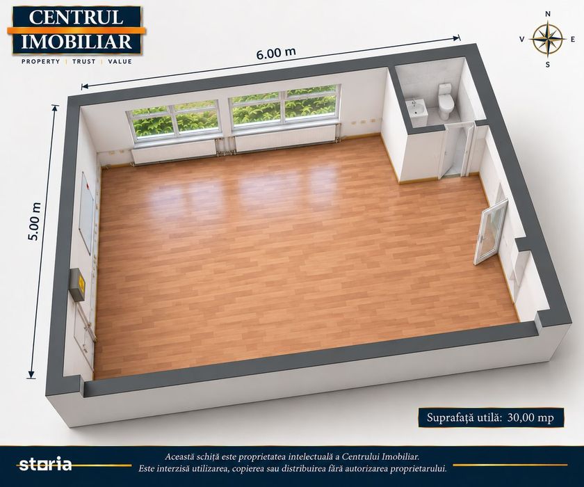 Spațiu de birouri 30 mp, parter – zona băncilor, Mazepa 2