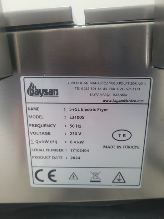 Vand friteuza electrica,  dubla, 5x5l, Ideal Inox