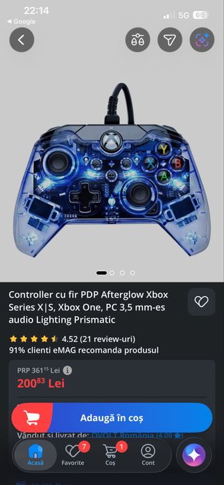 Vand controller xbox,pc in stare impecabila