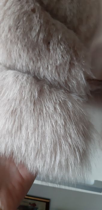 Vesta din blana naturala de vulpe bej roze,superba M