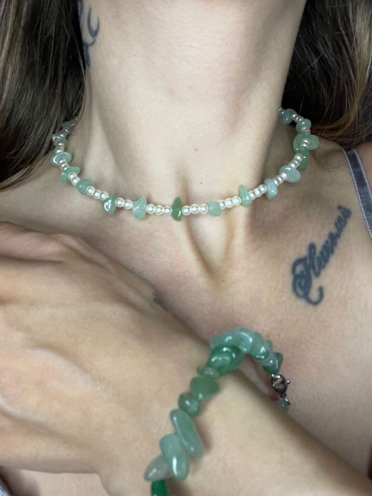 Комплект “Green emerald “ гердан и гривна