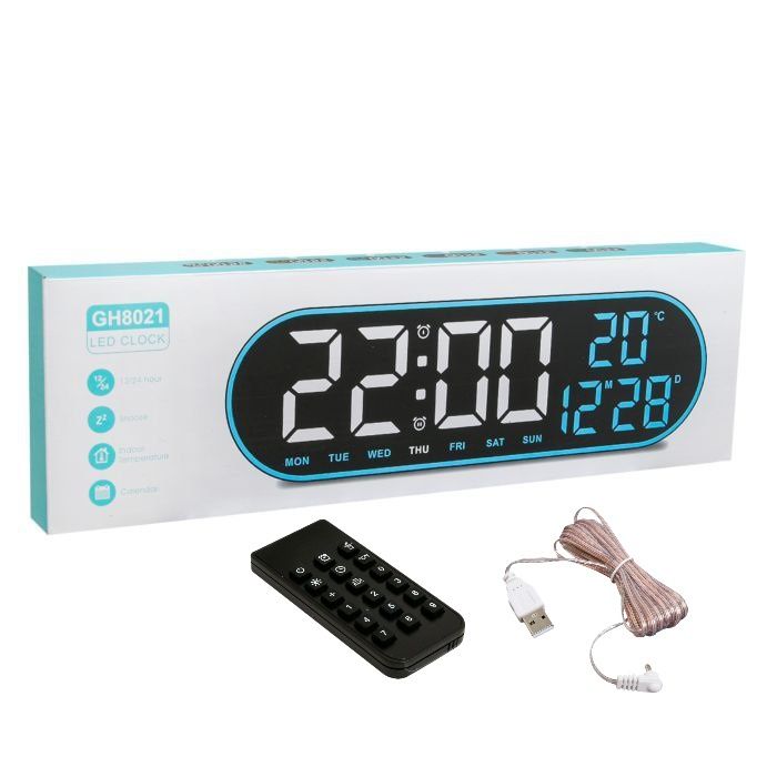 Электронный часы настенные с пультом ДУ