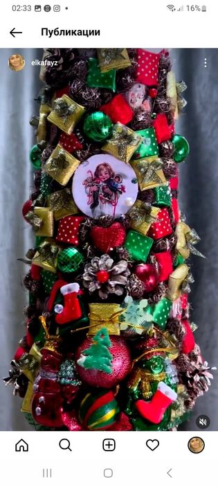 Ёлки декоративные ручной работы-  65см