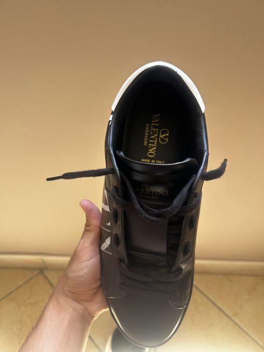 Papuci Valentino Garavani open calf sneaker, negri, VLTN