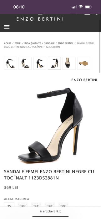 Sandale cu toc piele naturala /38 Enzo Bertini